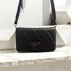 Valentino Orlandi Black Quilted Crossbody Bag